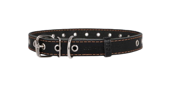 фото Ошейник для собак collar, кожаный, безразмерный, черный 60 см x 25 мм