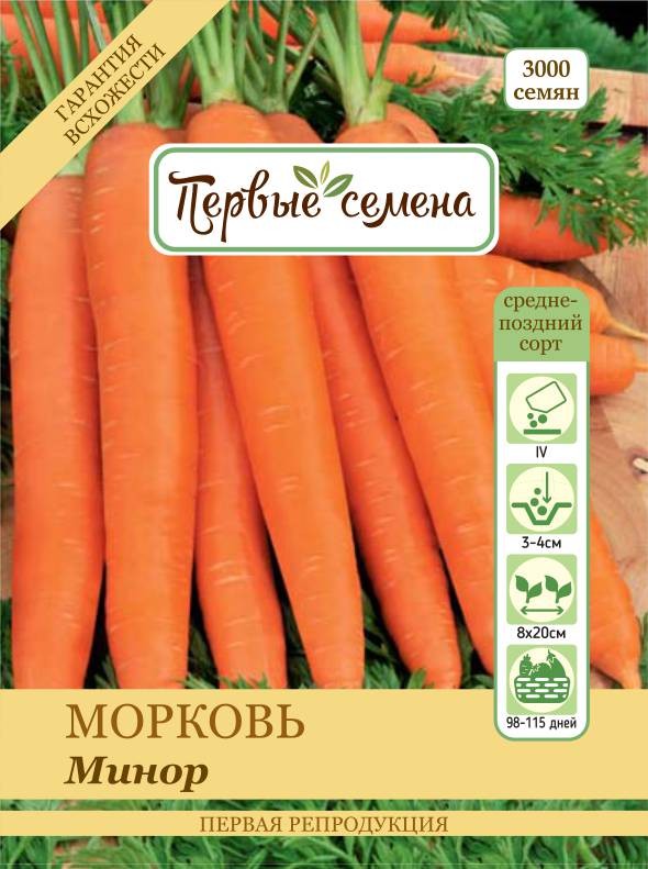 

Семена овощей Первые семена Морковь Минор, 3 г