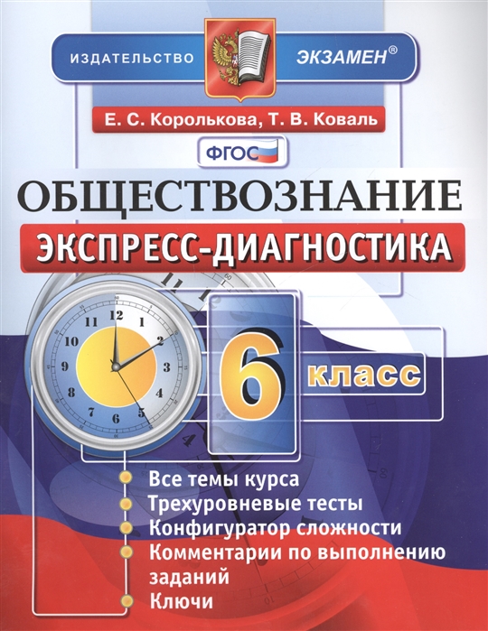

Королькова. Экспресс-Диагностика. Обществознание. 6 кл. (Фгос).
