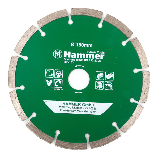 Диск отрезной алмазный универсальный Hammer Flex 206-103 DB SG (30687) диск отрезной алмазный hammer ф230х22мм универсальный 206 233