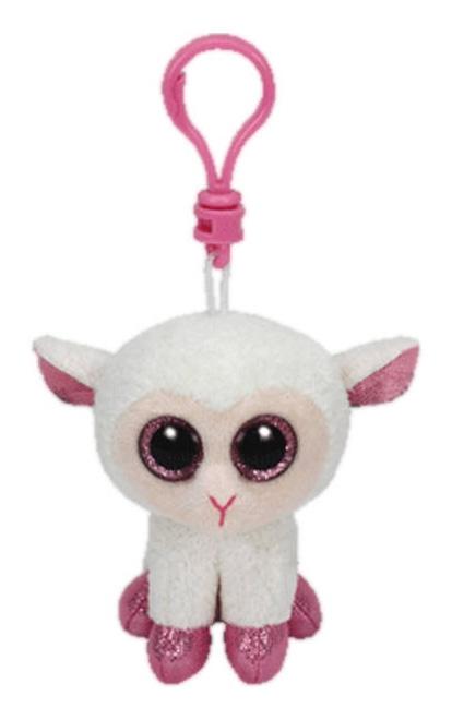 фото Мягкая игрушка ty beanie boos брелок овечка (белая с розовыми копытцами) 12 см