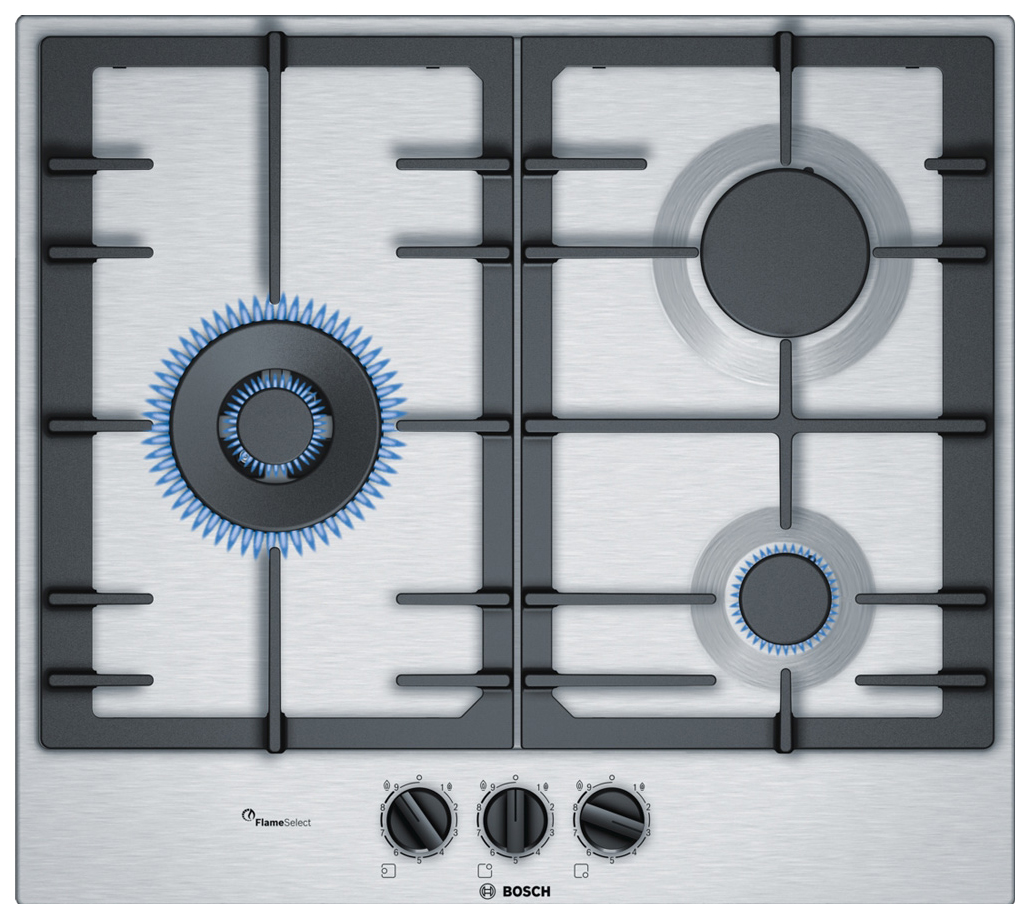 фото Встраиваемая варочная панель газовая bosch pcc6a5b90 silver