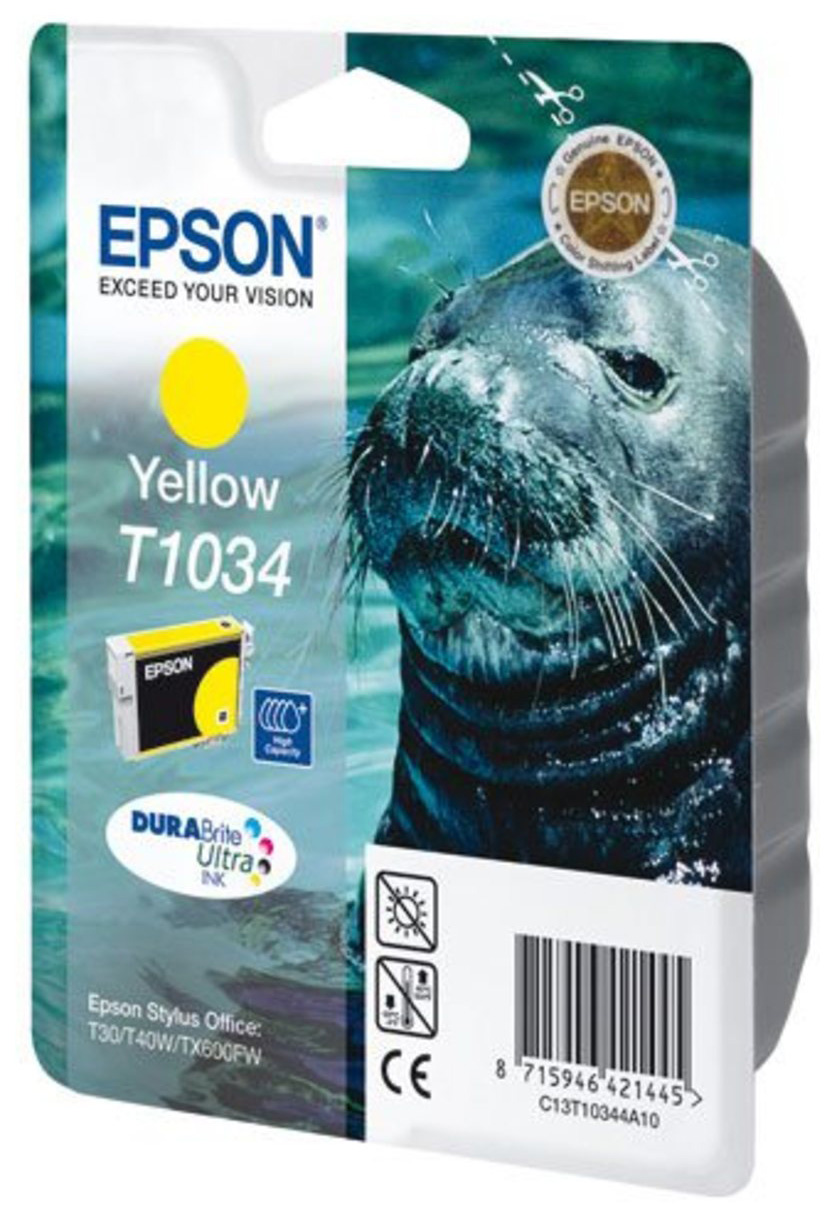 

Картридж для струйного принтера Epson C13T10344A10, желтый, оригинал, t1034