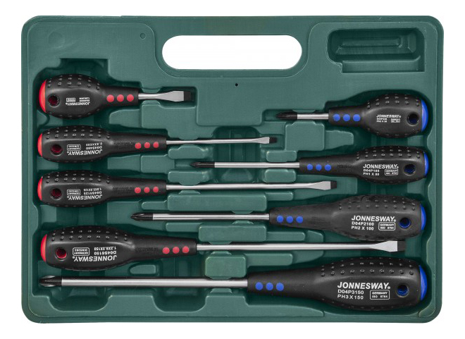 Набор отверток JONNESWAY D04PP08S отвертка энкор 19516 ph3х150 мм