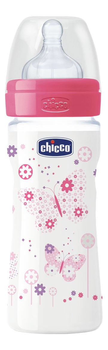 фото Детская бутылочка chicco well-being girl 250 мл розовый