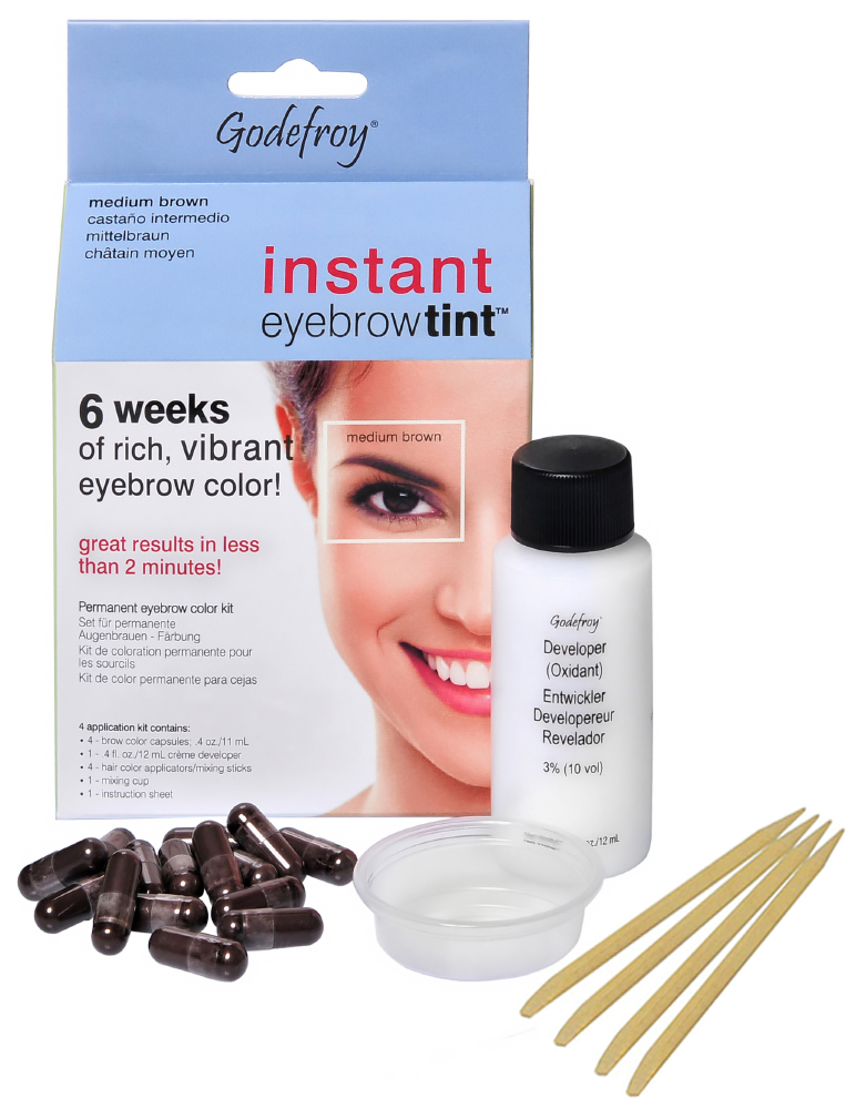 фото Краска-хна godefroy instant eyebrow tint kit 504 medium brown 15 капсул