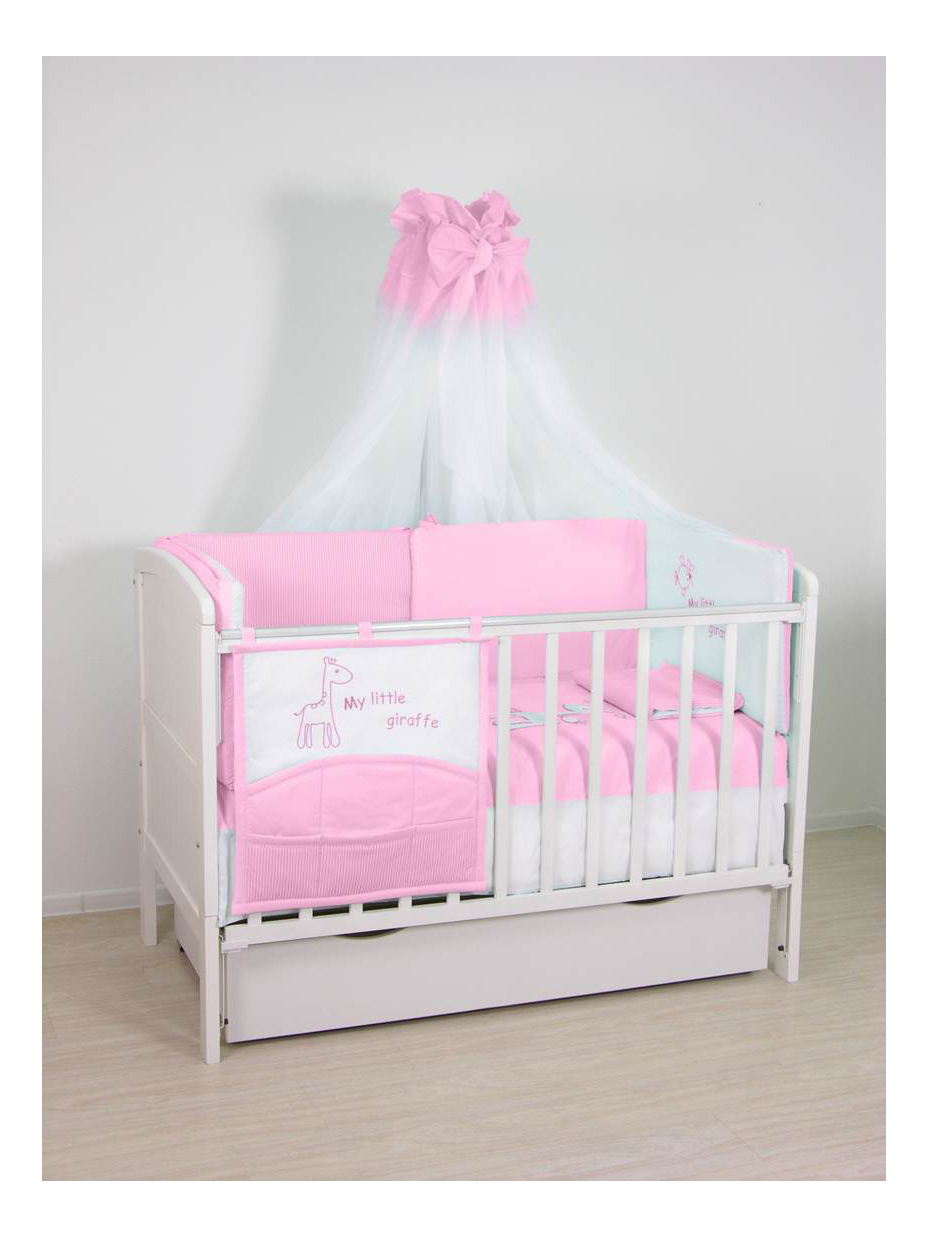 фото Комплект детского постельного белья тополь fairy жирафик розовый