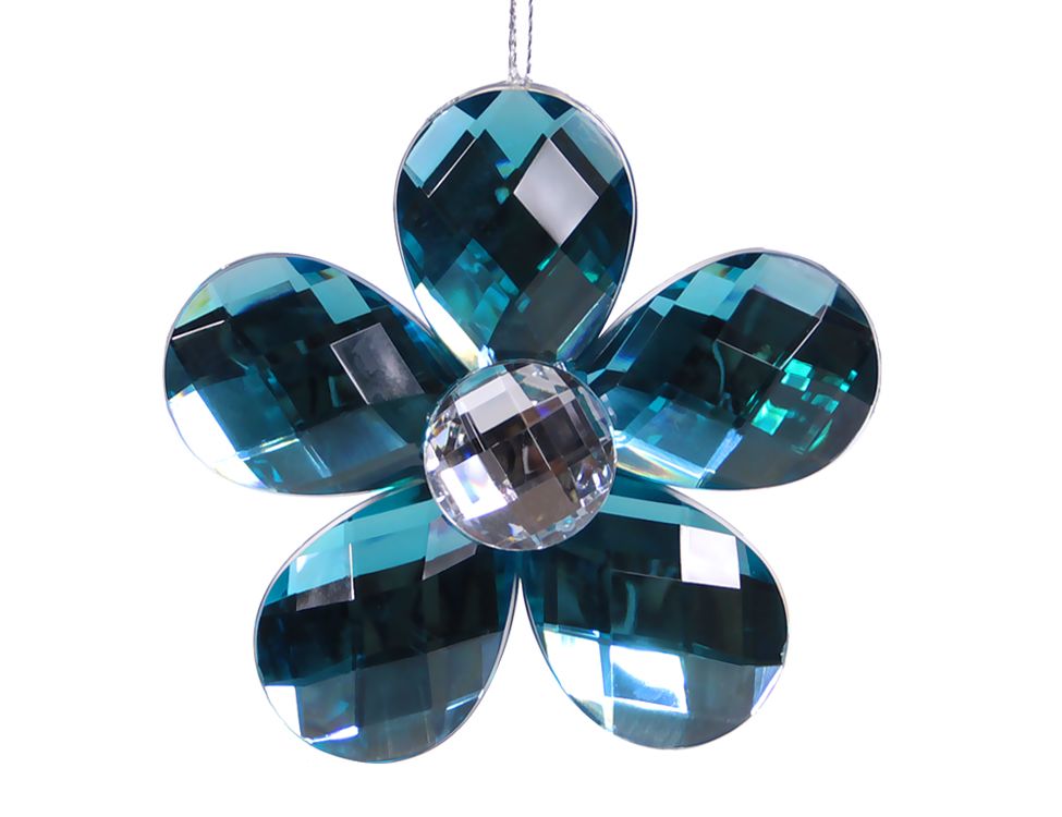 фото Елочная игрушка crystal deco бриллиантовый цветок 162779 8 см 1 шт.
