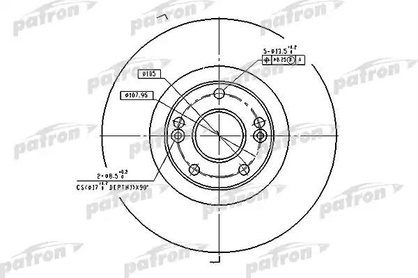 фото Тормозной диск patron pbd4179