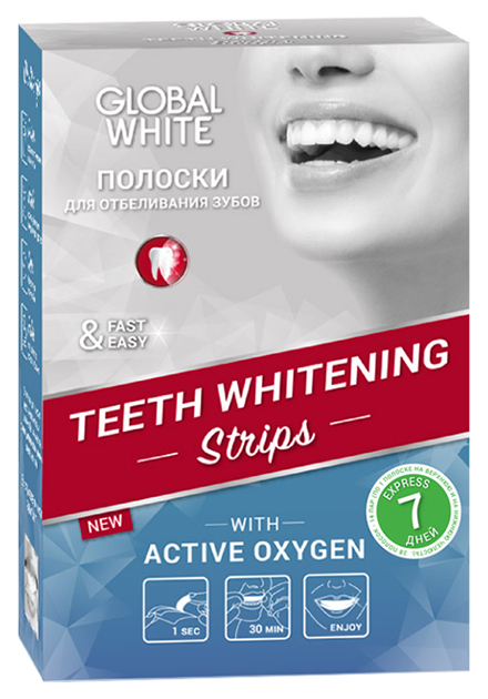 фото Пластина для отбеливания зубов global white teeth whitening strips express