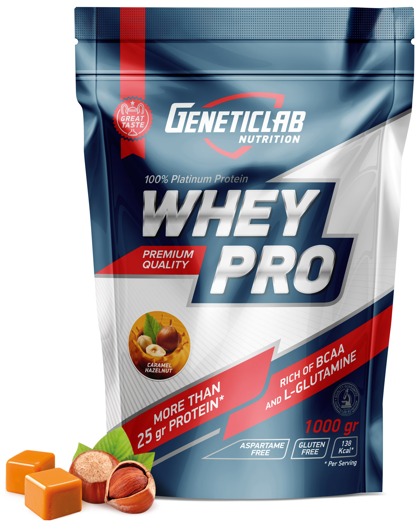 фото Протеин geneticlab nutrition whey pro, 1000 г, caramel hazelnut