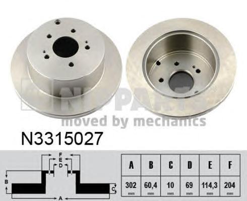 фото Тормозной диск nipparts n3315027