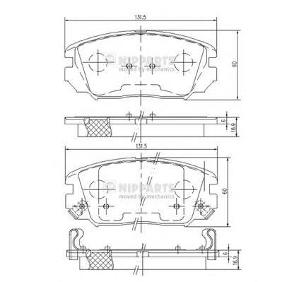 

Тормозные колодки дисковые Nipparts N3600543