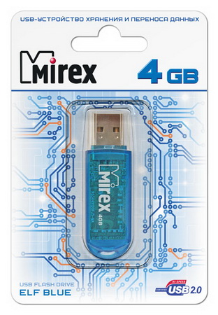 

Флешка MIREX Elf 4ГБ Blue (13600-FMUBLE04), Elf