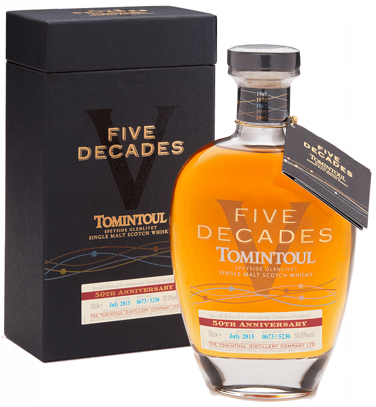 Виски Tomintoul Speyside Glenlivet Five Decades Single Malt Scotch Whisky 10 YO (gift box)