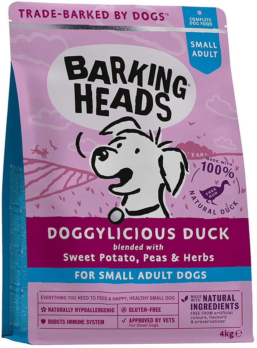 фото Сухой корм для собак barking heads small adult doggylicious duck, утка и батат, 4кг