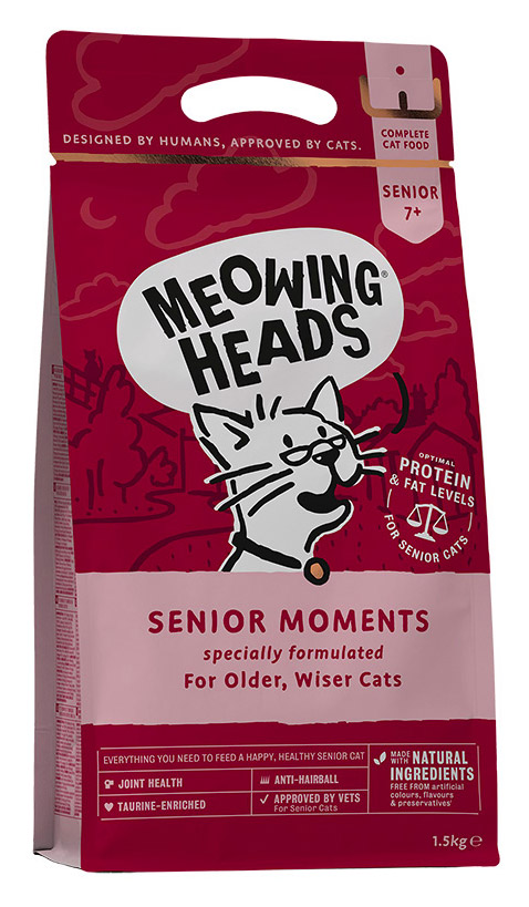 Сухой корм для кошек Barking Heads Meowing Heads Senior Moments, лосось и яйцо, 1,5кг