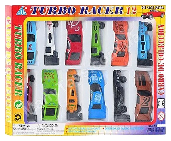 

Набор из 12 машинок Turbo Racer Global Way Shares Ltd., Разноцветный