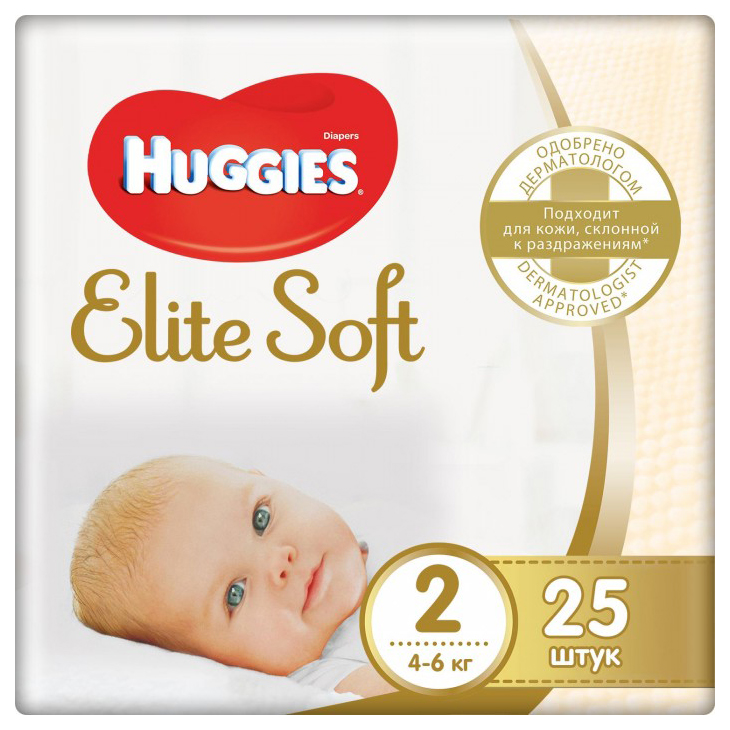 Подгузники для новорожденных Huggies Elite Soft 4-6 кг 25 шт