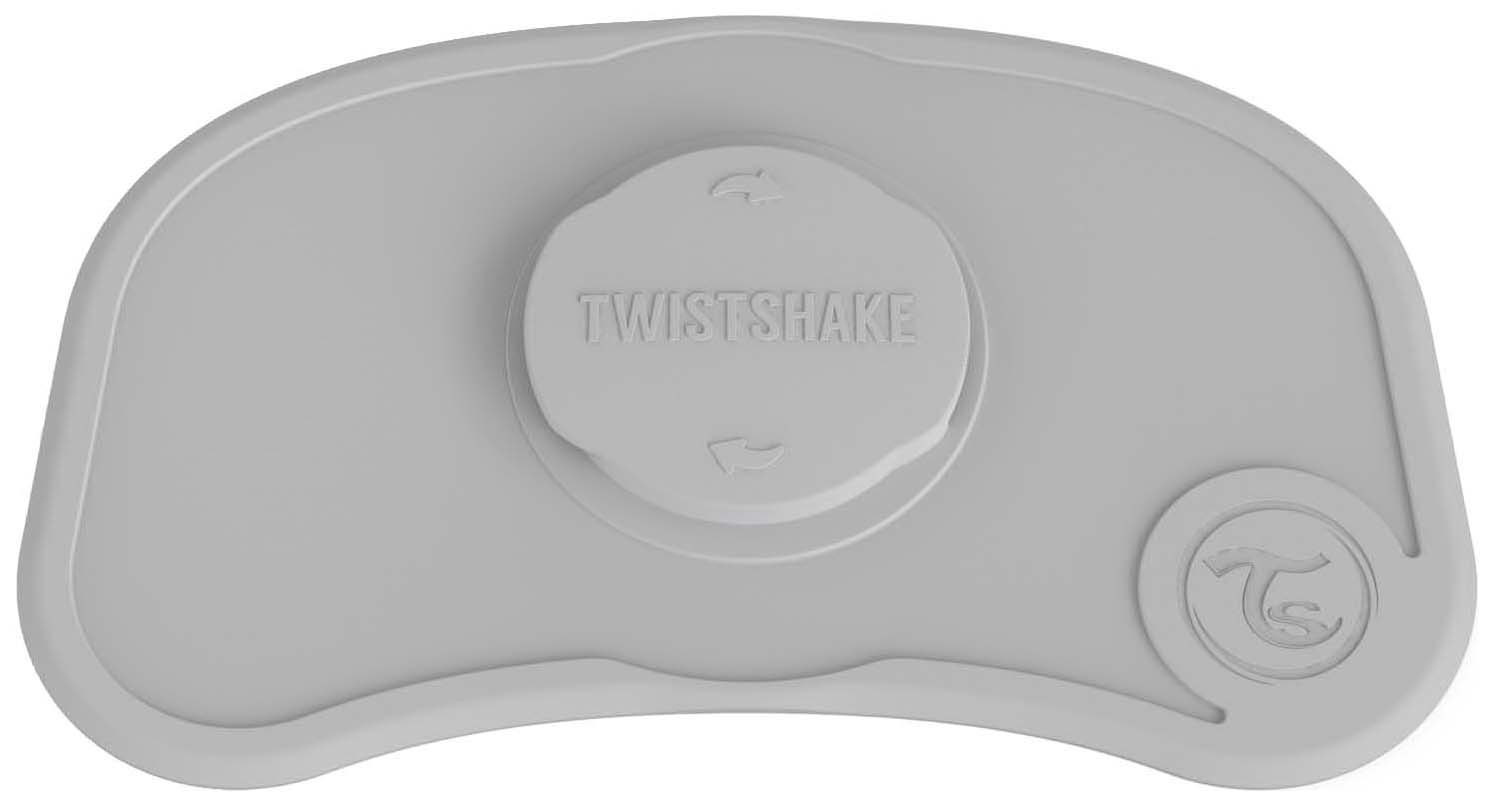фото Коврик для кормления с тарелочкой twistshake click mat mini, пастельный серый
