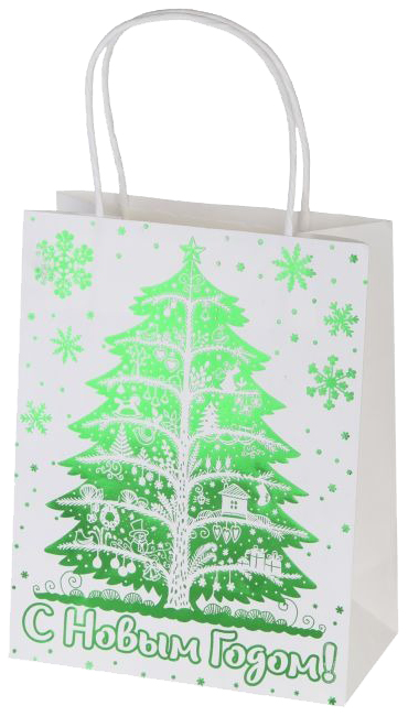 

Пакет подарочный "Зеленая елочка", 26х32,4х12,7 см