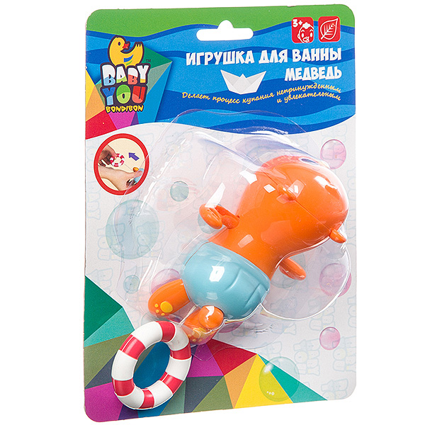 

Игрушка развивающая Bondibon "Плавающий медведь", Оранжевый