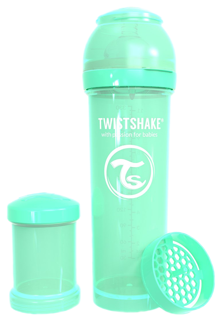 фото Антиколиковая бутылочка twistshake для кормления зелёный pastel green 330 мл