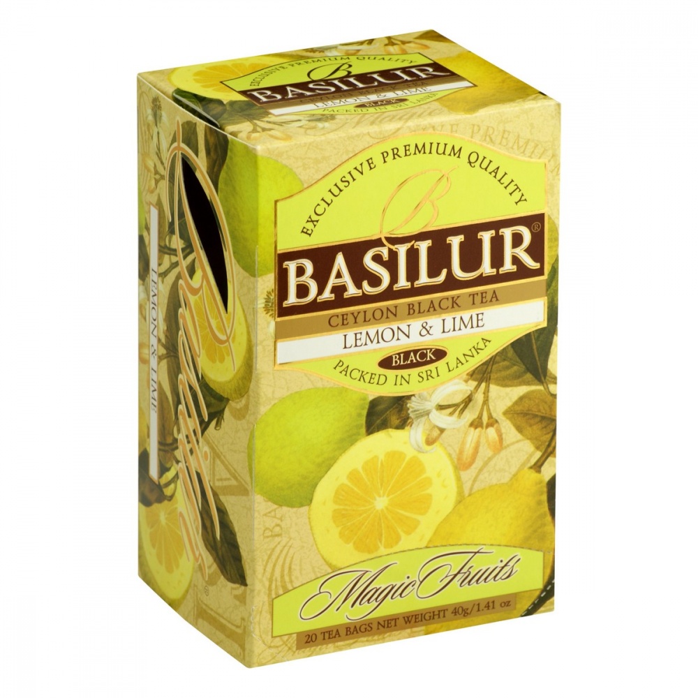 

Чай Basilur Волшебные фрукты - Лимон и лайм черный с добавками 20 пакетиков