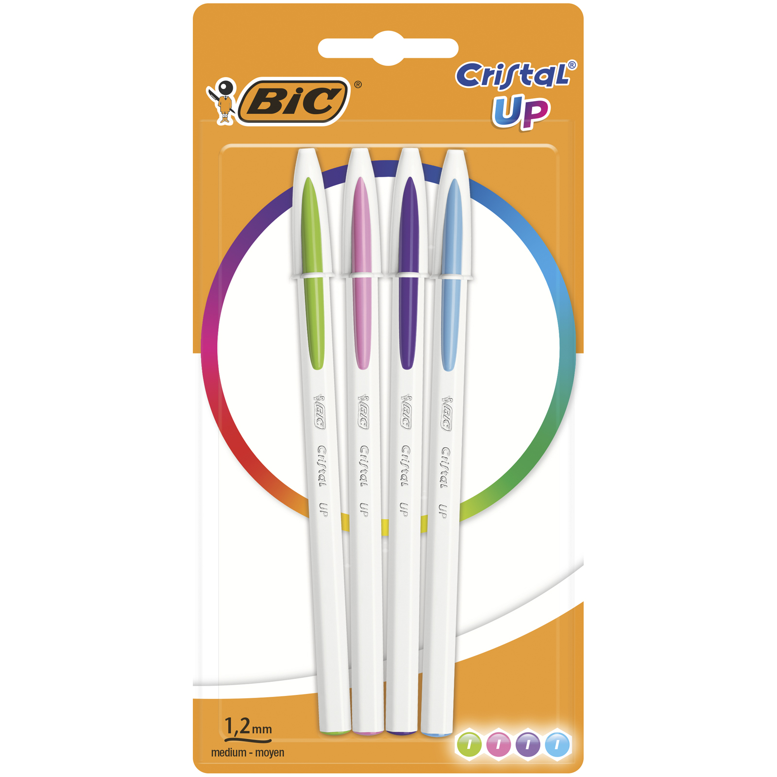 Набор ручек шариковых BIC Cristal Up Fun 24565, разноцветная, 1,2 мм, 4 шт.