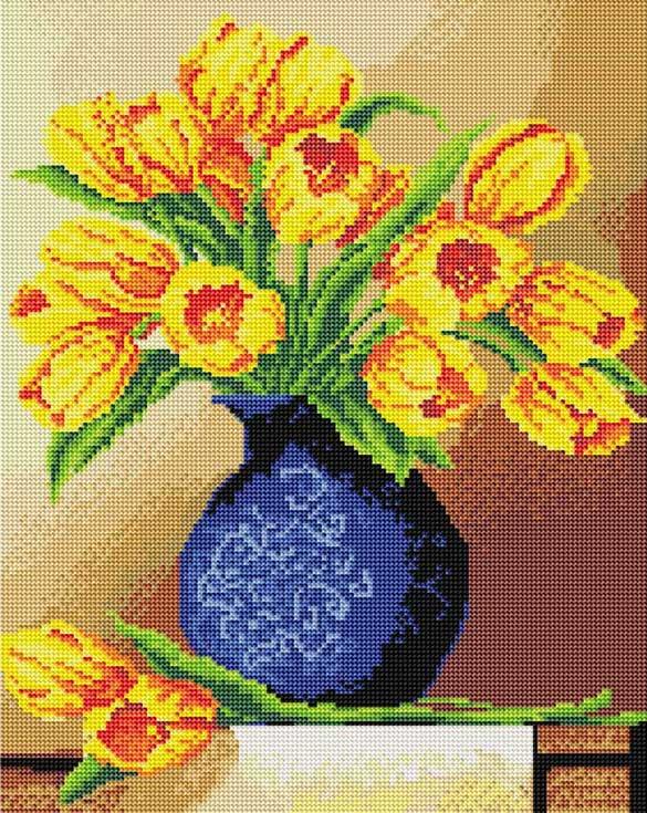 

Алмазная вышивка Белоснежка Весенние тюльпаны, 40x50 см, Весенние тюльпаны