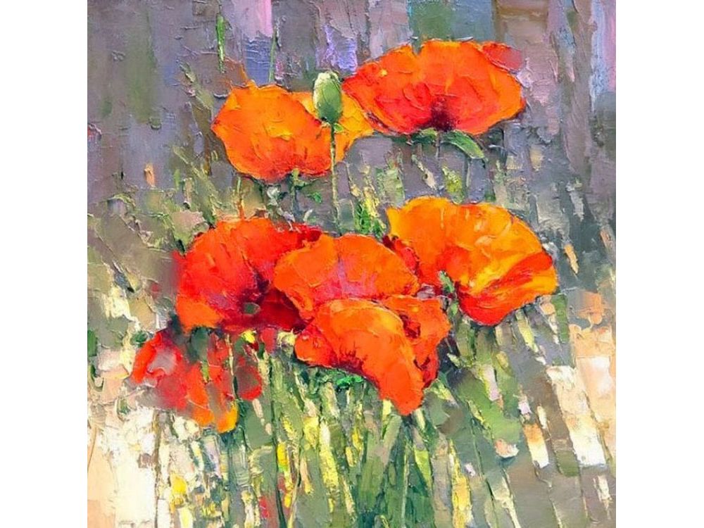 

Алмазная вышивка Color KIT Маки, 40x40 см, Маки