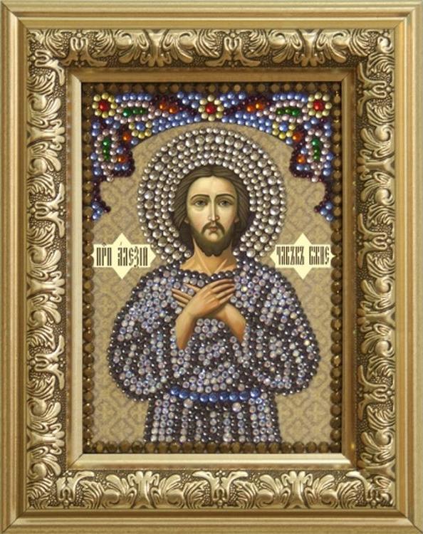Алмазная вышивка Преобрана Преподобный Алексий, человек Божий, 10,5x14,8 см