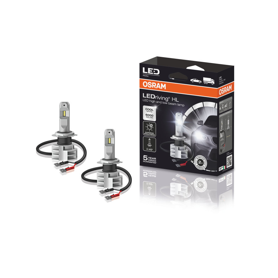 фото H7 (14w) 12v лампа светодиодная ledriving® 6000k, 2шт. osram арт. 65210cw