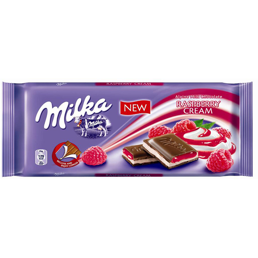 Шоколад Milka raspberry cream 100 г