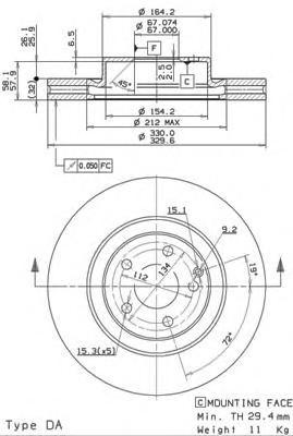 фото Тормозной диск brembo 09982521