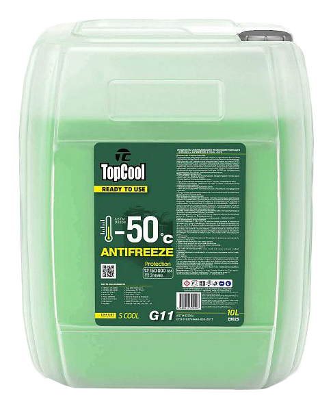 

Антифриз TорСооl зеленый 10л, TорСооl Antifreeze S cool -50 C 10л.