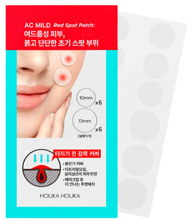 фото Патчи для очищения кожи holika holika ac mild red spot patch 1 г