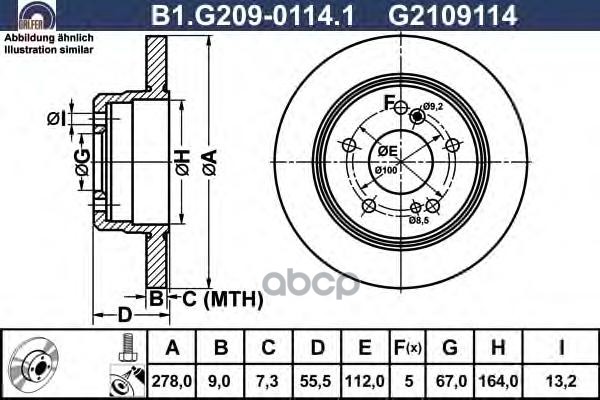 Тормозной диск GALFER B1G20901141