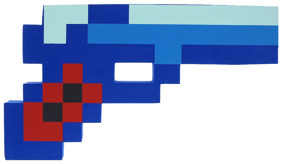 Игровой набор Пистолет Пиксельный Синий 24См