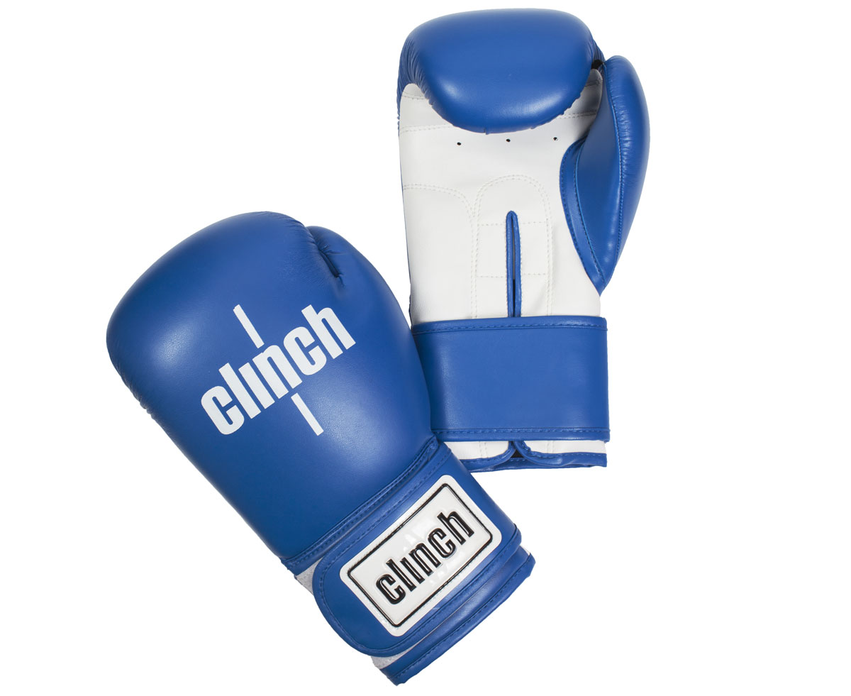 Боксерские перчатки Clinch Fight сине-белые, 12 унций