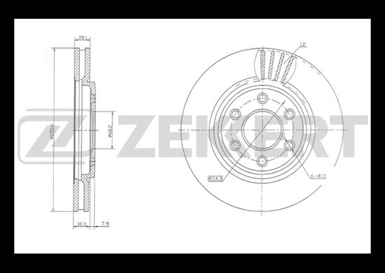 

Тормозной диск ZEKKERT BS-5414