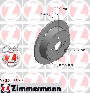 

Тормозной диск ZIMMERMANN 590.2577.20