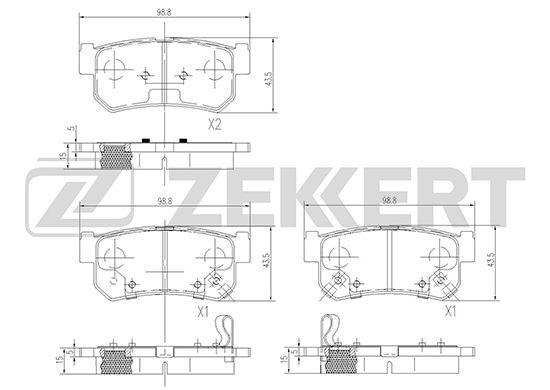 

Тормозные колодки ZEKKERT дисковые BS-1496