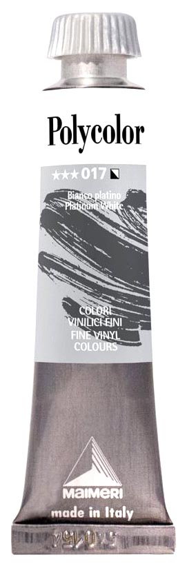 

Акриловая краска Maimeri Polycolor 017 белила платиновые 20 мл, Белый