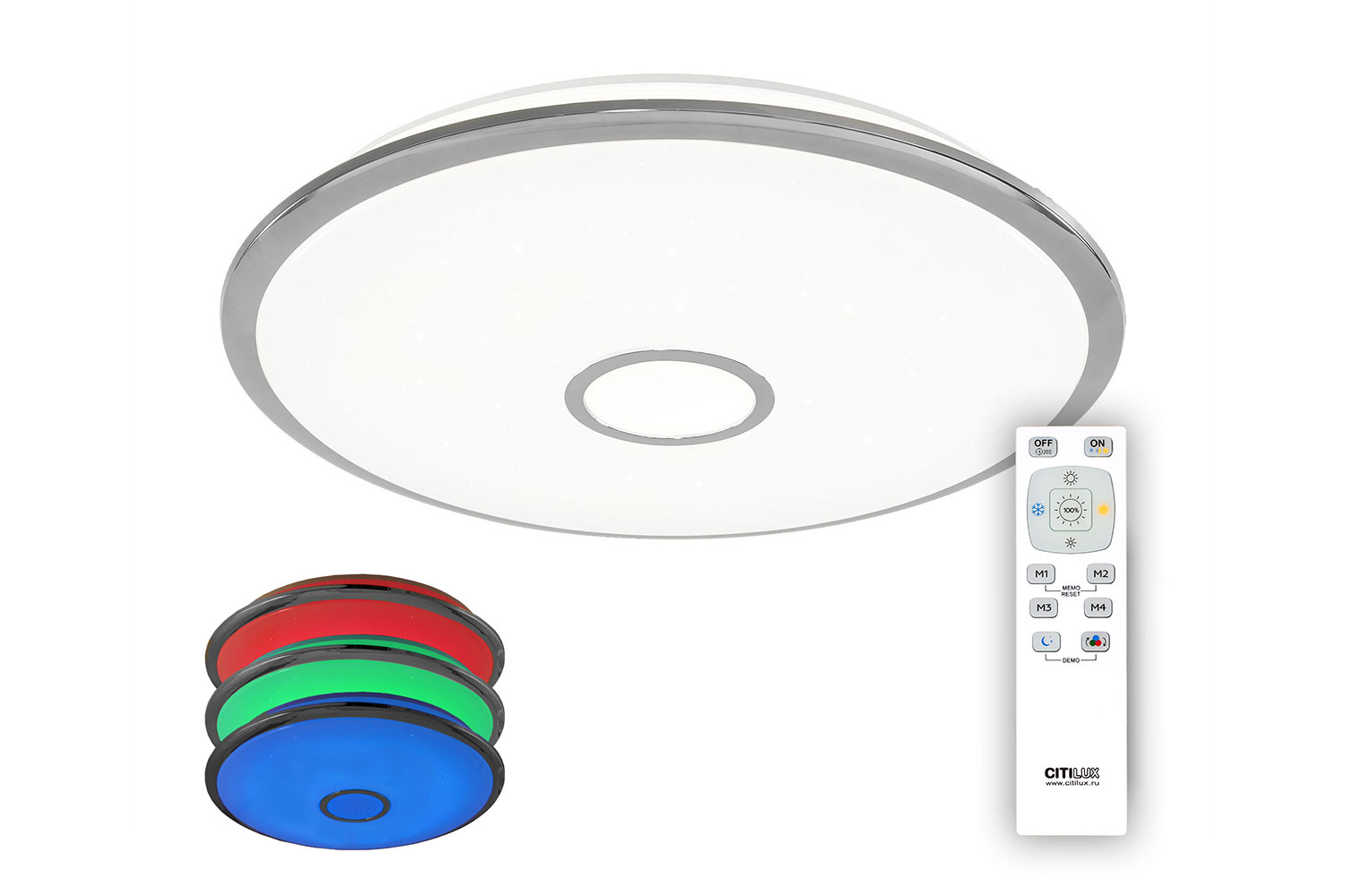 фото Потолочный светильник citilux cl703100rgb старлайт хром led св-к с пультом