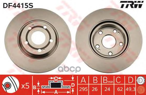 фото Тормозной диск trw/lucas для df4415s