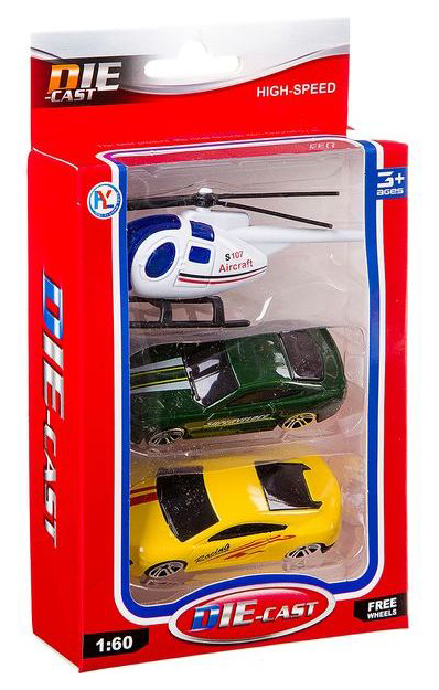

Набор из 2 машинок и вертолета die cast Gratwest А87046
