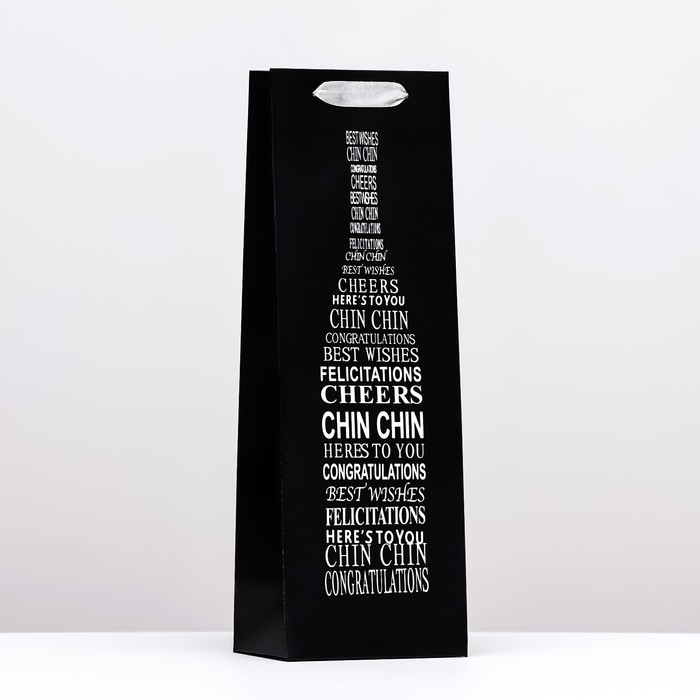

Пакет под бутылку UPAK LAND, Cheers, 12x36x9 см, Черный