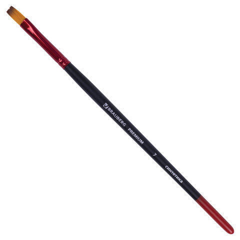 

Кисть синтетика, плоская № 7, BRAUBERG PREMIUM, 201016, Черный