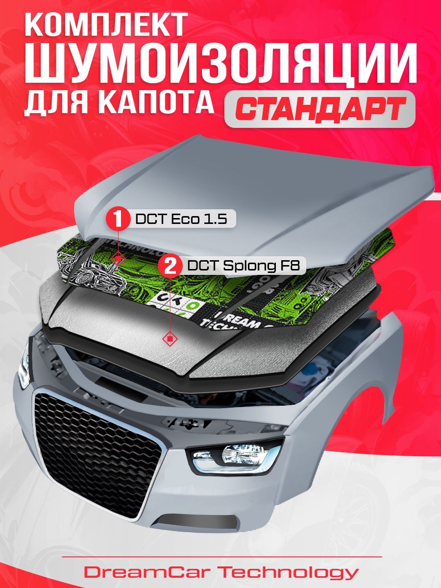 Шумопоглощающий материал для капота авто DreamCar Technology комплект Стандарт DreamCar AutoIsolation